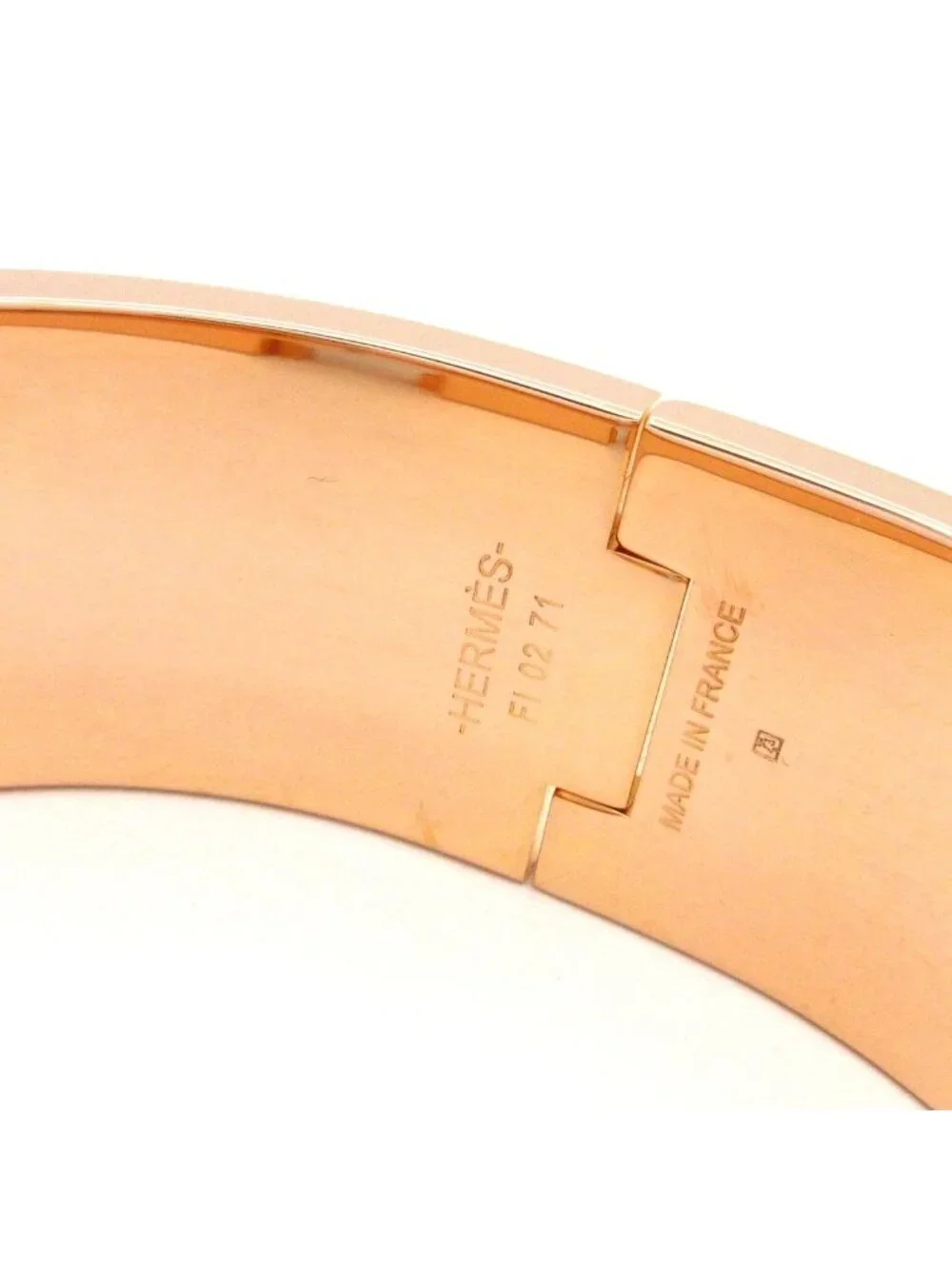 Hermes Bangle Clic Clac Pink Gold Light Yellow Bracelet